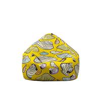 Hiseng Housse Pouf Poire Vide S M L XL XXL, Impression Triangulaire Housse de Pouf Poire sans Remplissage Poire pour Enfants Adultes Tissus Lavables pour Salon Chambre (Jaune Gingembre,90x110cm)