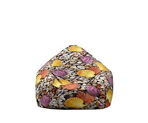 Hiseng Housse Pouf Poire Vide S M L XL XXL, Impression Triangulaire Housse de Pouf Poire sans Remplissage Poire pour Enfants Adultes Tissus Lavables pour Salon Chambre (Pierre,90x110cm)