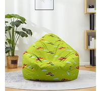 Hiseng Housse Pouf Poire Vide S M L XL XXL, Imprimer Housse de Pouf Poire sans Remplissage Poire pour Enfants Adultes Tissus Lavables pour Salon Chambre (Petit Ours,70x80cm)