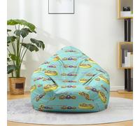 Hiseng Housse Pouf Poire Vide S M L XL XXL, Pâques Motif Housse de Pouf Poire sans Remplissage Poire avec Rangement Sac Haricots pour Enfants Adultes Lavables Amovible, Salon (Vert,130x150cm)