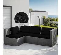 Hiseng Housses de Coussin de Siège Canapé Extensible de Couleur Unie Imperméable, Housse Assise Canapé Antidérapant 1/2/3 Places pour Coussin Individuel avec Fond élastique (Noir,Dossier)