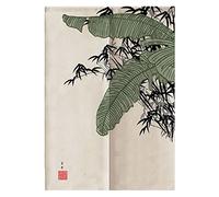 Hiseng Japonais Noren De Rideau de Porte Diviseur Tapisserie Fenêtre Rideaux Panneau, Tenture Décoration pour Chambre à Coucher Cuisine Restaurant Embrasure (Feuille de Bambou,80x120cm)
