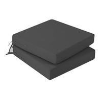 Hiseng Lot de 2 Housse Coussin Canapé Extérieur Imperméable, Housses de Coussin de Siège Jardin Couleur Unie avec Fermeture éclair pour Salon de Jardin, Meubles de Terrasse (Gris foncé,40x40x8cm)