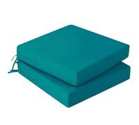 Hiseng Lot de 2 Housse Coussin Canapé Extérieur Imperméable, Housses de Coussin de Siège Jardin Couleur Unie avec Fermeture éclair pour Salon de Jardin, Meubles de Terrasse (Bleu Canard,50x50x5cm)