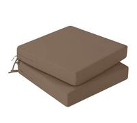 Hiseng Lot de 2 Housse Coussin Canapé Extérieur Imperméable, Housses de Coussin de Siège Jardin Couleur Unie avec Fermeture éclair pour Salon de Jardin, Meubles de Terrasse (Marron Clair,50x50x10cm)