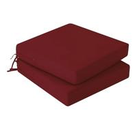 Hiseng Lot de 2 Housse Coussin Canapé Extérieur Imperméable, Housses de Coussin de Siège Jardin Couleur Unie avec Fermeture éclair pour Salon de Jardin, Meubles de Terrasse (Bordeaux,50x50x10cm)