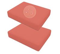 Hiseng Lot de 2 Housse de Coussin Extérieur Imperméable, Housses de Coussin de Siège de Canapé avec Fermeture éclair, pour Chaise de Jardin Terrasse Salon Meubles en Rotin (65x65cm,Fard Joues Rose)