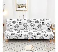 Hiseng Motifs de Pâques Housse de Clic Clac Élastique Canapé 2/3 Places, Housse de Canapé sans Bras Extensible Antidérapant Tout Couvert Canapé-lit Pliant Protecteur (Œuf de Pâques E,190-230cm)