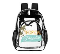 Hiseng Motifs d'été Sac à Dos Transparent en PVC Imperméable (Bleu)