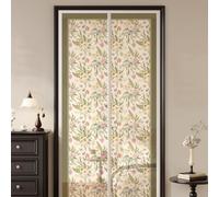 Hiseng Moustiquaire Porte Fenetre, Rideau Anti Mouche Magnetique Fermeture Installation Sans Perçage Moustiquaire Porte Magnétique pour Balcon, Terrasse (Style de jardin C,95x220cm)