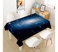 Hiseng Nappe Rectangulaire Imperméable, Polyester Nappes avec 3D Galaxie, Anti-Poussière Lavable et Facile d'entretien Salon Jardin Décor Nappe (Univers,140x220cm)