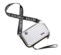 Hiseng Sac Bandoulière Femme, Valise Créative Pochette Telephone Portable avec Fenêtre pour Fentes Cartes, Multifonctionnel Sacs Bandoulière Femme,Quotidiens Léger Sac Femme (Argent)