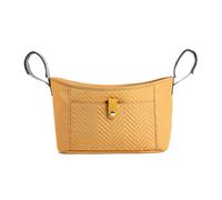 Hiseng Sac de Rangement Poussette Universel Couleur Unie Sac de Accessoire Poussette Grande Capacité Imperméable Organisateur Poussette pour Tous les Modèles de Poussettes (Jaune,33x20x12cm)