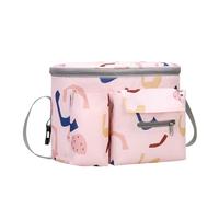 Hiseng Sac de Rangement Poussette Universel, Sac de Accessoire Poussette Grande Capacité, Organisateur Poussette en Tissu Oxford pour Tous les Modèles de Poussettes (fruit rose,31x15x20cm)