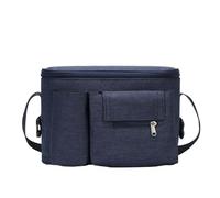 Hiseng Sac de Rangement Poussette Universel, Sac de Accessoire Poussette Grande Capacité, Organisateur Poussette en Tissu Oxford pour Tous les Modèles de Poussettes (bleu élégant,31x15x20cm)