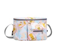 Hiseng Sac de Rangement Poussette Universel, Sac de Accessoire Poussette Grande Capacité, Organisateur Poussette en Tissu Oxford pour Tous les Modèles de Poussettes (alpaga jaune,31x15x20cm)