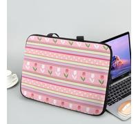 Hiseng Sac D'ordinateur Portable pour 10-17 Pouce, Lapin de Pâques Rose Sacoche pour Ordinateur Portable Porte-Documents Sacs À Main Ordinateur Portable Ordinateur Portable Sacs (15",Tulipes)
