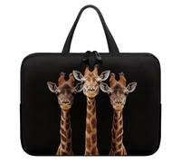 Hiseng Sac D'ordinateur Portable pour 10-17 Pouce Sacoche pour Ordinateur Portable Porte-Documents Sacs À Main, 3D Girafes Ordinateur Portable Ordinateur Portable Sacs (17",Noir)
