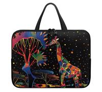 Hiseng Sac D'ordinateur Portable pour 10-17 Pouce Sacoche pour Ordinateur Portable Porte-Documents Sacs À Main, 3D Girafes Ordinateur Portable Ordinateur Portable Sacs (13",Couleur)