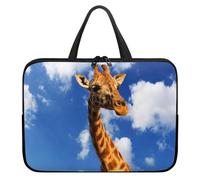 Hiseng Sac D'ordinateur Portable pour 10-17 Pouce Sacoche pour Ordinateur Portable Porte-Documents Sacs À Main, 3D Girafes Ordinateur Portable Ordinateur Portable Sacs (13",Bleu Ciel)