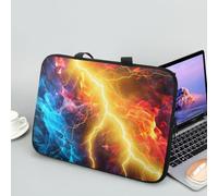 Hiseng Sac D'ordinateur Portable pour 10-17 Pouce Sacoche pour Ordinateur Portable Porte-Documents Sacs À Main, Flamme 3D Ordinateur Portable Ordinateur Portable Sacs (13",Or)