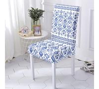 Hiseng Style Bohème Housse de Chaise, Housse de Chaise Extensible Housse de Chaise Salleà Manger Lavable, Housse pour Chaise Maison Hôtel Restaurant Décor (Bleu bohème,6 Pieces)