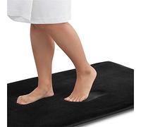 Hiseng Tapis de Bain en Mémoire Mousse, Tapis de Salle de Bains Antidérapant Doux Lavable en Machine, Tapis de Bain Absorbant pour Salle de Bain Baignoire (55x110cm,Noir)