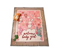 Hiseng Tapis de Jeu pour Bébé Enfant Pliable Tapis d'éveil et de Jeux pour Coton Doux Bébé Tapis Rampant pour Filles Garçons Eveil Enfants Decoration Chambre (Lapin doux,145x195cm)