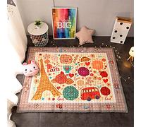 Hiseng Tapis de Jeu pour Bébé Enfant Pliable Tapis d'éveil et de Jeux pour Coton Doux Bébé Tapis Rampant pour Filles Garçons Eveil Enfants Decoration Chambre (Dessin animé 4,145x195cm)