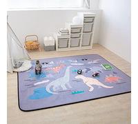 Hiseng Tapis de Jeu pour Bébé Enfant Pliable Tapis d'éveil et de Jeux pour Polyester Doux Bébé Tapis Rampant pour Filles Garçons Eveil Enfants Decoration Chambre (150x195cm,dinosaure)