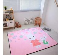 Hiseng Tapis de Jeu pour Bébé Enfant Pliable Tapis d'éveil et de Jeux pour Polyester Doux Bébé Tapis Rampant pour Filles Garçons Eveil Enfants Decoration Chambre (150x195cm,lapin)