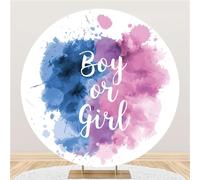 Hiseng Toile de Fond Ronde Baby Shower, Polyester Fond de Photographie Toile de Fond Photo Studio Accessoires pour Mariage Fête Anniversaire Halloween Décoration (200cm,Tie Dye)