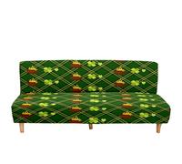 Hiseng Trèfle à Quatre Feuilles en 3D Housse de Clic Clac Élastique Canapé 2/3 Places, Housse de Canapé sans Bras Extensible Universel Tout Couvert Canapé-lit Pliant Protecteur (H,160-190cm)