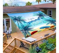 Hiseng Voile d'Ombrage Imperméable Rectangle, Cocotier à la Mode Voiles d'Ombrage pour Patio Toile Ombrage Exterieur avec Corde 95% de Protection UV Toile Solaire (Bleu,2x2.4m)