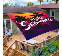 Hiseng Voile d'Ombrage Imperméable Rectangle, Cocotier à la Mode Voiles d'Ombrage pour Patio Toile Ombrage Exterieur avec Corde 95% de Protection UV Toile Solaire (Rouge,2x2.4m)