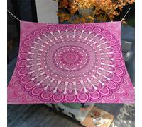 Hiseng Voile d'Ombrage Imperméable Rectangle, Esthétique du Mandala Voiles d'Ombrage pour Patio Toile Ombrage Exterieur avec Corde 95% de Protection UV Toile Solaire pour Jardin (Rose,1.5x1.5M)