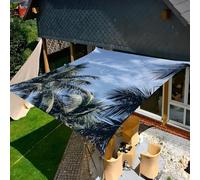 Hiseng Voile d'Ombrage Imperméable Rectangulaire, Série Mode Voiles d'Ombrage pour Patio Toile Ombrage Exterieur avec Corde 95% de Protection UV Toile Solaire pour Jardin (Ciel,150x150cm)