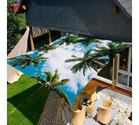 Hiseng Voile d'Ombrage Imperméable Rectangulaire, Série Mode Voiles d'Ombrage pour Patio Toile Ombrage Exterieur avec Corde 95% de Protection UV Toile Solaire pour Jardin (Été,200x200cm)