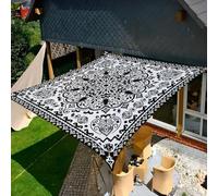 Hiseng Voile d'Ombrage Imperméable Rectangulaire, Série Mode Voiles d'Ombrage pour Patio Toile Ombrage Exterieur avec Corde 95% de Protection UV Toile Solaire pour Jardin (Mandala,200x200cm)