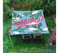 Hiseng Voile d'Ombrage Imperméable Rectangulaire, Thème d'été Voiles d'Ombrage pour Patio Toile Ombrage Exterieur avec Corde 95% de Protection UV Toile Solaire pour Terrasse (Bleu 2,2x2m)