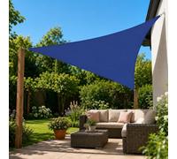 Hiseng Voile d'Ombrage Triangulaire Imperméable, Toile Ombrage Exterieur avec Oeillet & 3 Corde 95% de Protection UV Toile Solaire pour Balcon Jardin Patio Terrasse (Bleu foncé,3x3x3m)
