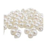 Hisenlee - boutons de couture, 6 tailles, trou latéral, perle ronde en plastique Pour Robes(Beige 9mm)