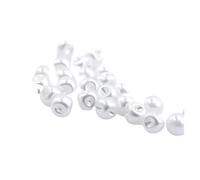 Hisenlee - boutons de couture, 6 tailles, trou latéral, perle ronde en plastique Pour Robes(White 9mm)