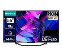 Hisense 55U7KQ - Classe de diagonale 55" U7KQ Series TV LCD rétro-éclairée par LED - QLED - Smart TV - VIDAA - 4K UHD (2160p) 3840 x 2160 - HDR - Quantum Dot, Mini-LED - noir métal Noir métal G