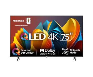 Hisense 75 inch Smart TV 75E7NQ QLED 4K UHD TV, Dolby Vision Atmos, AI MEMC Sport Mode, HDR, VIDAA with Youtube, Netflix, Disney+, Channel +, Alexa Voice Control