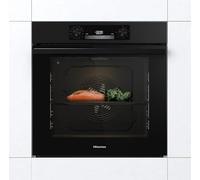 Hisense BI64211EPB Cuisinière électrique encastrable multifonction, 77 litres, 60 cm, fonction pizza 300°, pyrolytique, Airfry, couleur noir, classe énergétique A