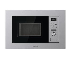 Hisense BIM320G41X Micro-onde intégrable 1000 W 20 l Hauteur 38,8 cm x Largeur 59,5 cm Inox 5 niveaux de puissance 15 programmes préréglés, Grill Combo, Décongeler par temps ou poids