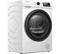 Hisense DH1Q802U Sèche-linge Pompe à Chaleur 8 kg - Classe Énergétique D - 16 Programmes - Anti-Allergies - Écran LED - Pose Libre - Blanc