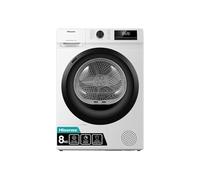 Sèche-linge avec pompe à chaleur - Hisense - DHQE800BW2 - 8 kg - A++ - Hublot - Noir - Grand écran - 16 programmes