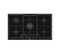 Hisense GED973B Plateau de cuisson au gaz 88 cm, verre noir, grilles en fonte, 1 brûleur WOK